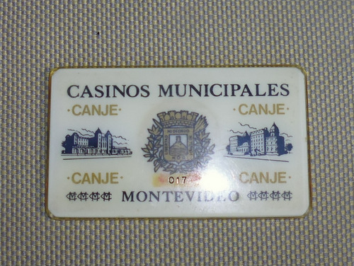 Antigua Ficha De Casino Municipal / Plaqueta $ 5000