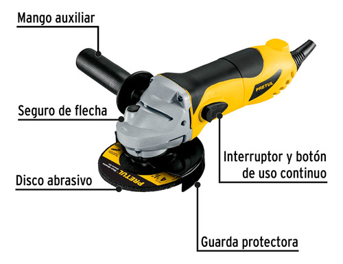 Esmeriladora Angular 700w Pretul 4 1/2 22360
