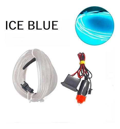 Hilo Led Neon Tablero Auto 3 Metros Ice Blue