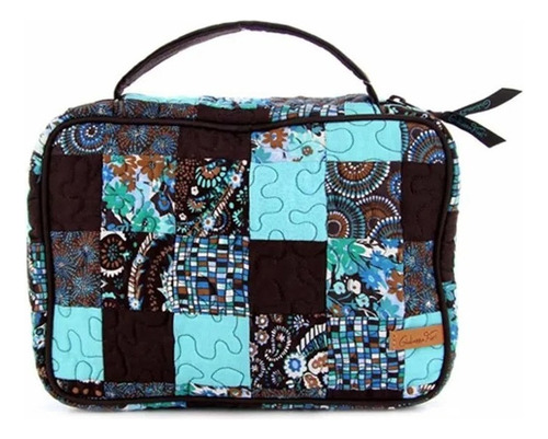 Bolsa Porta Livro Giulianna Fiori Tabatha Ivy - Azul/marrom