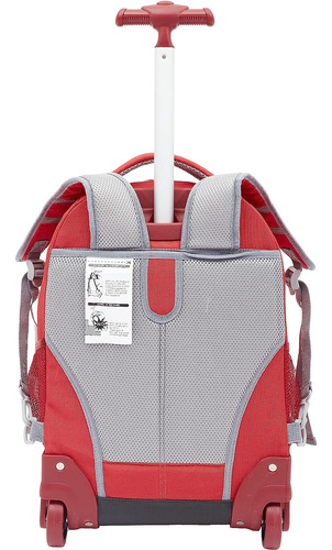 Mochila Con Ruedas Travelers Club Con Correas Color Rojo