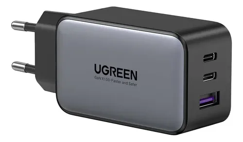 Ugreen Carregador 3 Em 1 Gan X 65w Porta Usb C E Usb A