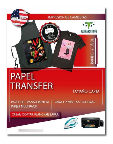 Papel Transfer Impresoras Inkjet Linea Azul 50 Hj Carta