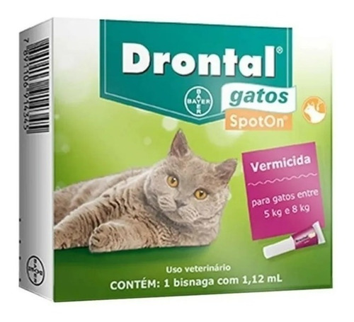 Vermifugo Drontal Spoton Gatos 5kg À 8kg