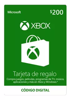Tarjeta De Regalo Microsoft Xbox - 200 Mxn Código Digital