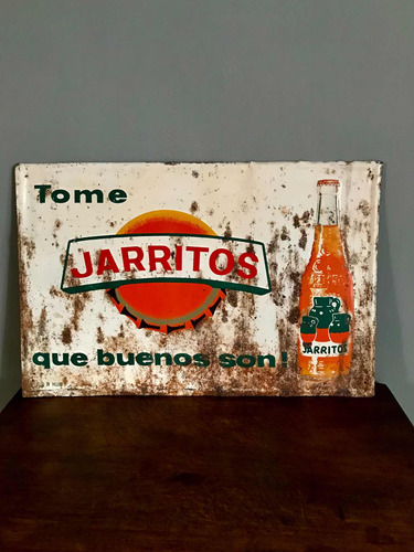 Antiguo Anunció En Lamina Publicidad Refrescos Jarritos !!!