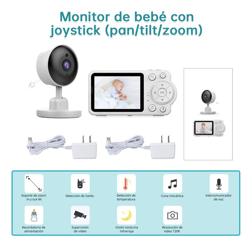 Monitor Para Bebés Seguridad De Visión Nocturna Con Audio