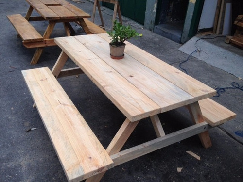 Imagen 3 de 7 de Mesa Picnic, Jardin, Terraza, Camping, De Madera Furte