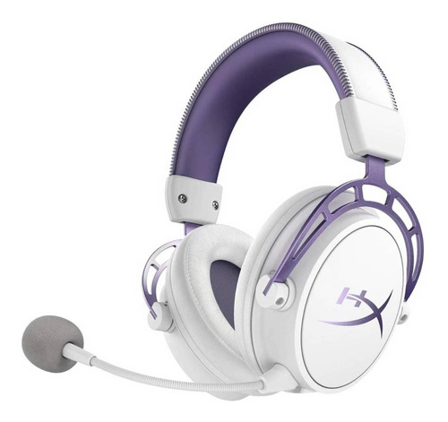 Headset over-ear gamer sem fio HyperX Cloud HX-HSCA white e purple
