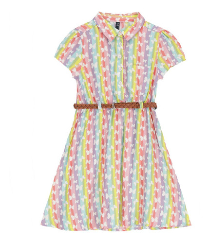 Vestido Corto Estilo Camisero De Niña C&a (1061853)