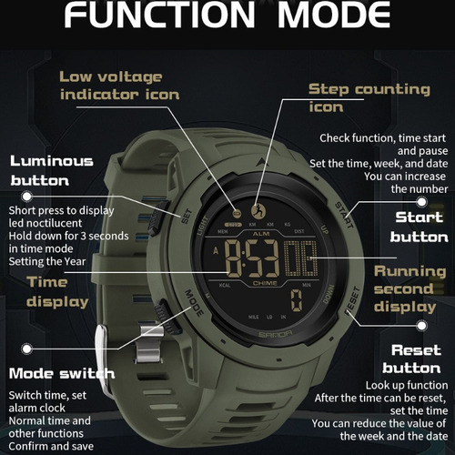 Relojes Digitales Simples Con Cronógrafo Led Sanda Para Homb