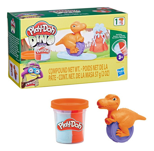 Massa de moldagem de dinossauros Play-doh Dino Raptor Roller