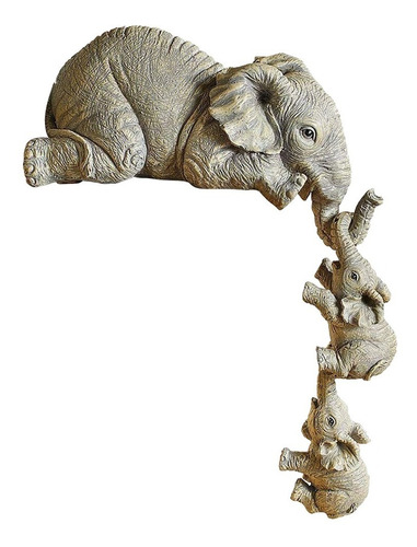 Adorable Escultura De Resina Estatuilla De Elefante