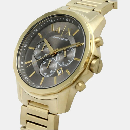 Armani Exchange Bank Cronógrafo Esfera Negra Correa De Acero Dorado Reloj Para Hombre - Ax1721