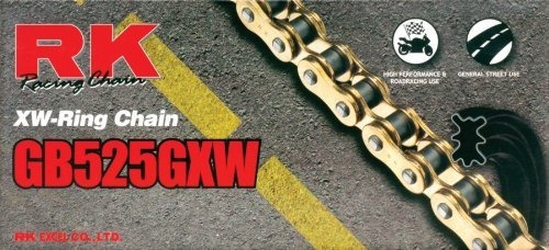 Rk Cadena Gb525gxw-116 Racing Oro 116-links Xw-ring Cadena C