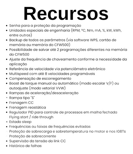 Inversor De Frequência Weg Cfw500 5cv Trifásico 16a