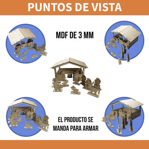 Nacimiento 3d Armable Mdf 3 Mm Rockkings 13 Figuras