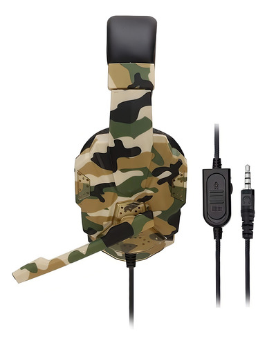 Headset Gamer Dust Camo Pro X33 Amarelo Haste Ajustavel Cor Verde Cor da luz Camuflado