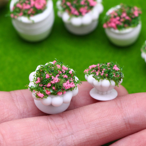 4x Planta De Muñeca Bonsais Artificial Pequeña Planta De
