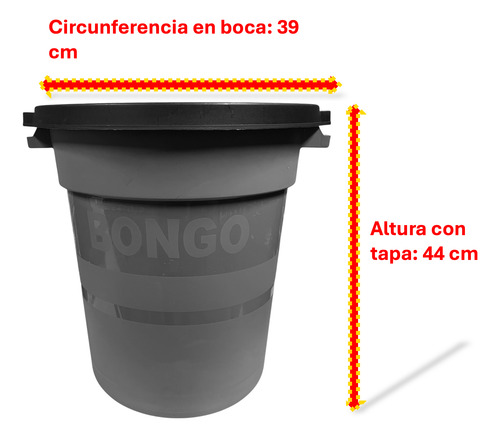 Par De Bote Contenedor Con Tapa Almacenamiento 40 Litros Gris
