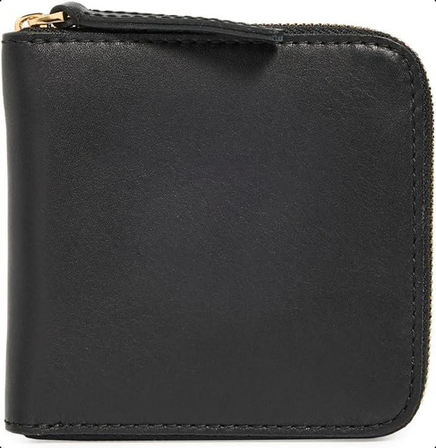 Madewell Cartera Con Cremallera Mujer Piel, Negro Verdadero,