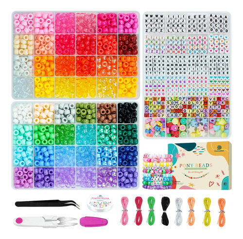 Dowsabel Kit De Fabricacion De Pulseras, 48 Colores De Cuent