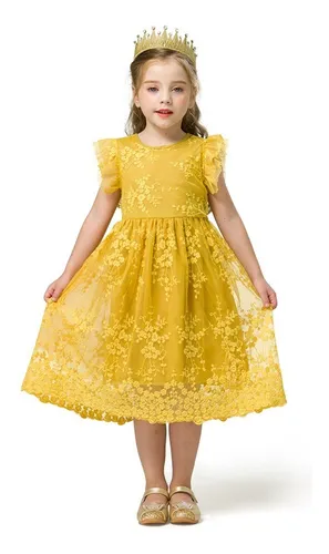 amanecer Malawi Asimilar Vestido Amarillo Para Nina Fiesta | MercadoLibre 📦