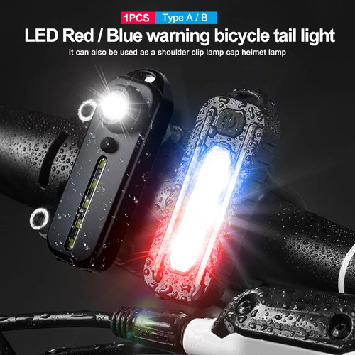 D Linterna Policial Recargable Por Usb Con Luz Trasera For