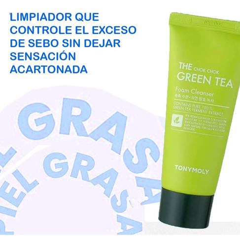 Tonymoly - Espuma Limpiadora De Té Verde Chok Chok Tipo De Piel Mixta Y Grasa