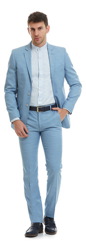 Traje Hombre Slim Fit Solapa Escuadra Recto Vittorio Forti