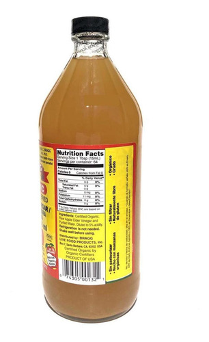 Vinagre De Manzana Organico Bragg 946ml