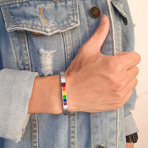 2x Pulsera De Orgullo, Pulsera De Acero Inoxidable Y Íris
