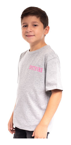  Polera Manga Corta De Niño Junior Ride The Fire Gris 