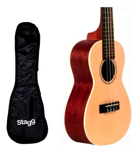 Ukelele Soprano Madera Cedro Stagg Us60 + Aquila + Funda 