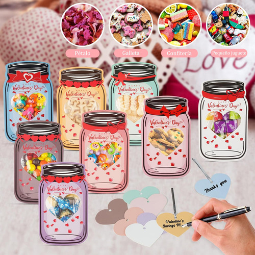 48 Tarjetas Botella Amor San Valentín Con Accesorios