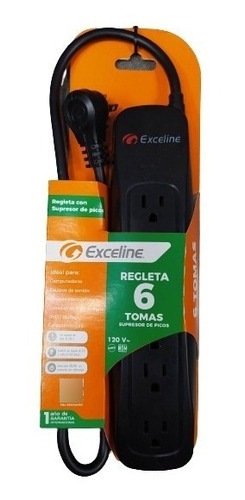 Regleta Supresor De Picos 6 Tomas 10a Exceline Tienda Fisica