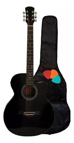 Guitarra Electroacústica Fk-40j Acero Negro