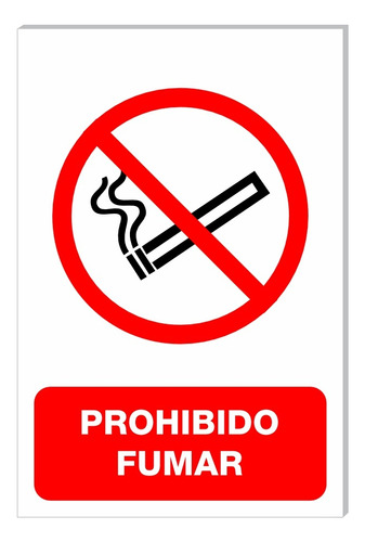 Señalamiento Letrero Prohibido Fumar 30x20