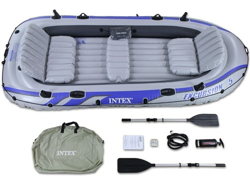 Bote Inflable Excursion 5 Intex + Remos Aluminio+bomba 68325