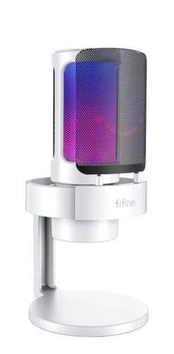 Micrófono Fifine Ampligame A8 Rgb Usb Cardioide - White