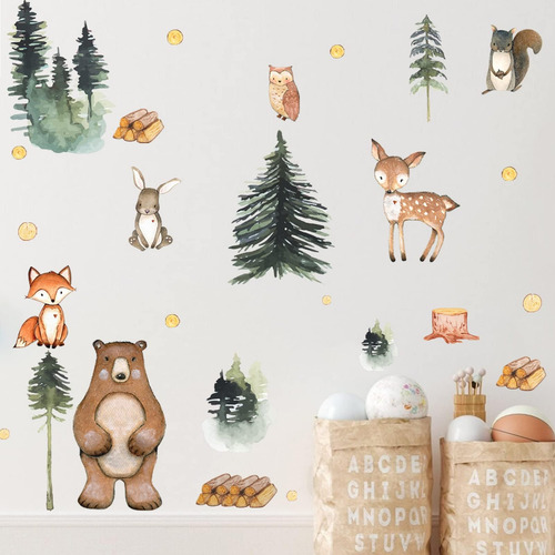 Animales Lindos Calcomanías De Pared Peel And Stick, Vinilo