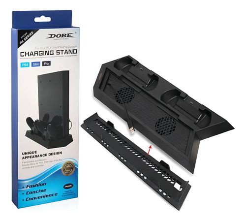 Soporte Dobe Tp4-023b Prism Crush Black Para Ps4
