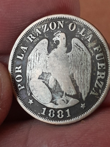Moneda Chile 20 Centavos 1881 Km#138 Ref 103