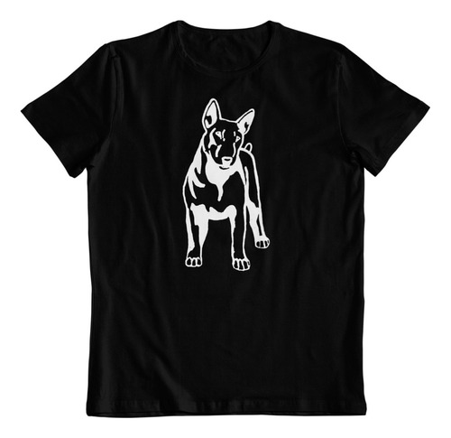 Dtf - Polera Algodon - Perro Bull Terrier Blanco Y Negro