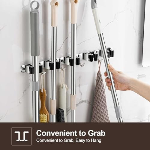 Soporte Para Escobas De Pared De 2 Piezas, Soporte De Acero