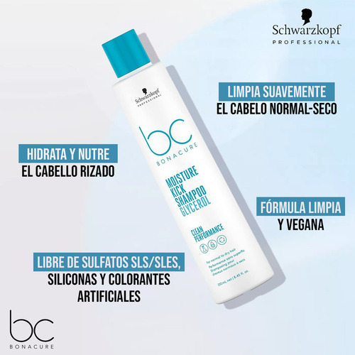 Bonacure Moisture Kick Shampoo Regenerador Hidratante 200 Ml