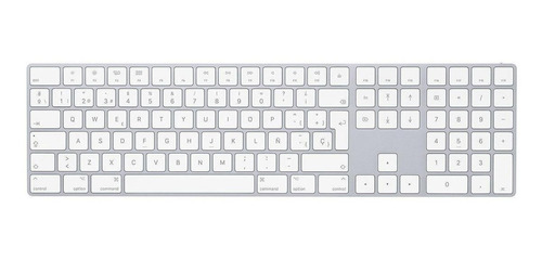 Imagen 1 de 1 de Teclado bluetooth Apple A1843 QWERTY español España color plata y blanco