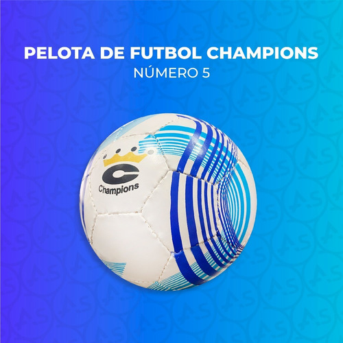 Pelota De Futbol N°5 Profesional Champions Cuero Sintetico