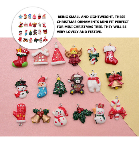 Colgante Navideño De Resina Con Miniaturas Navideñas