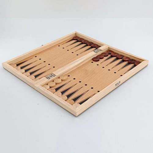 Ch Juego De Ajedrez Backgammon Portátil De Madera